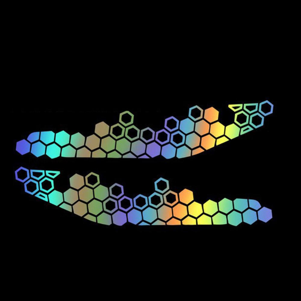 Set 2 Miếng Dán Hình Tổ Ong 39x9cm Chống Nước Trang Trí Mặt Trước Xe Mô Tô u2z9