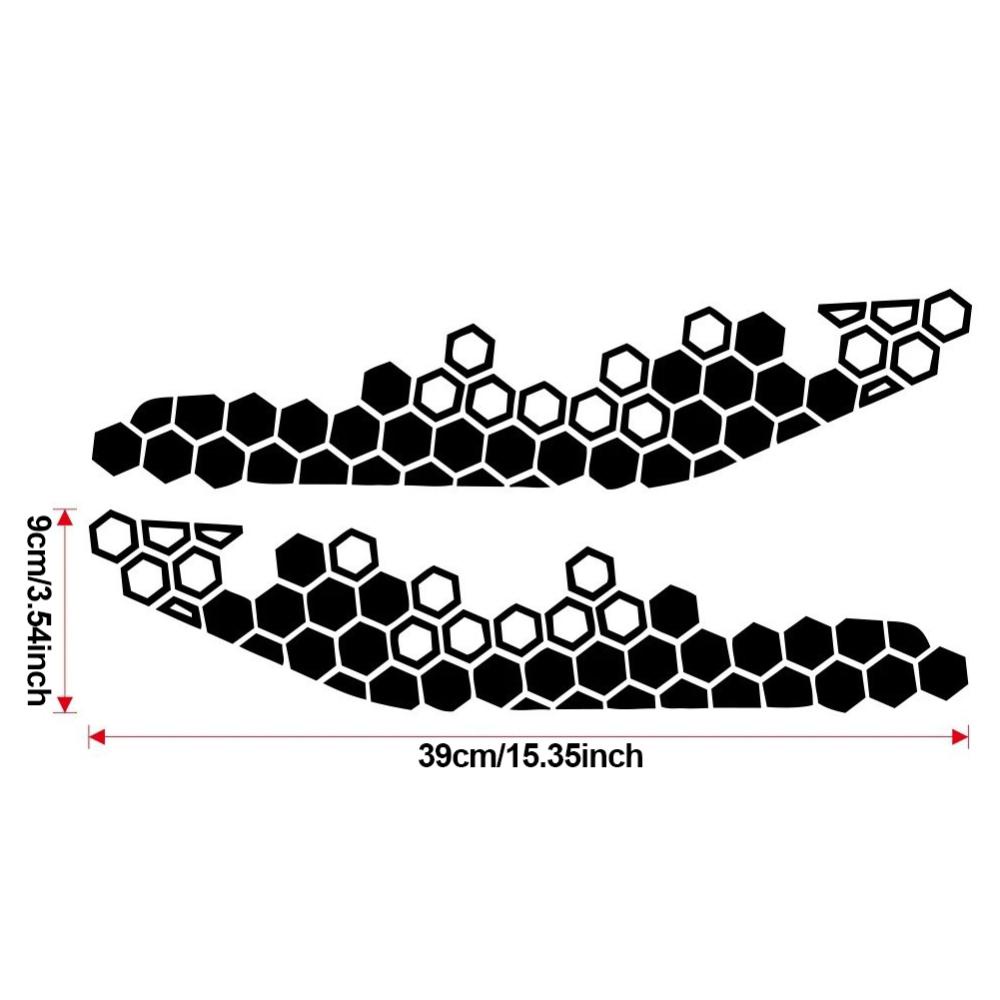 Set 2 Miếng Dán Hình Tổ Ong 39x9cm Chống Nước Trang Trí Mặt Trước Xe Mô Tô u2z9