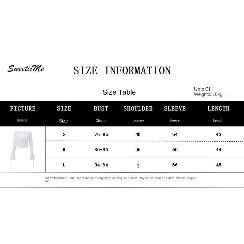 Sweeticme women's 2023 thời trang mới màu rắn cổ tròn tay loe sweet bowknot viền áo t-shirt nhân quả