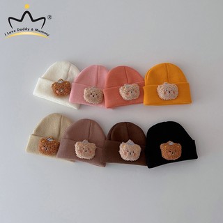 Hoạt hình mũ len beanie hình gấu dễ thương cho bé
