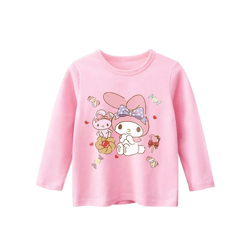 Áo Thun cotton Thoải Mái In Họa Tiết Hoạt Hình Phong Cách Hàn Quốc 2023 Cho Bé Gái