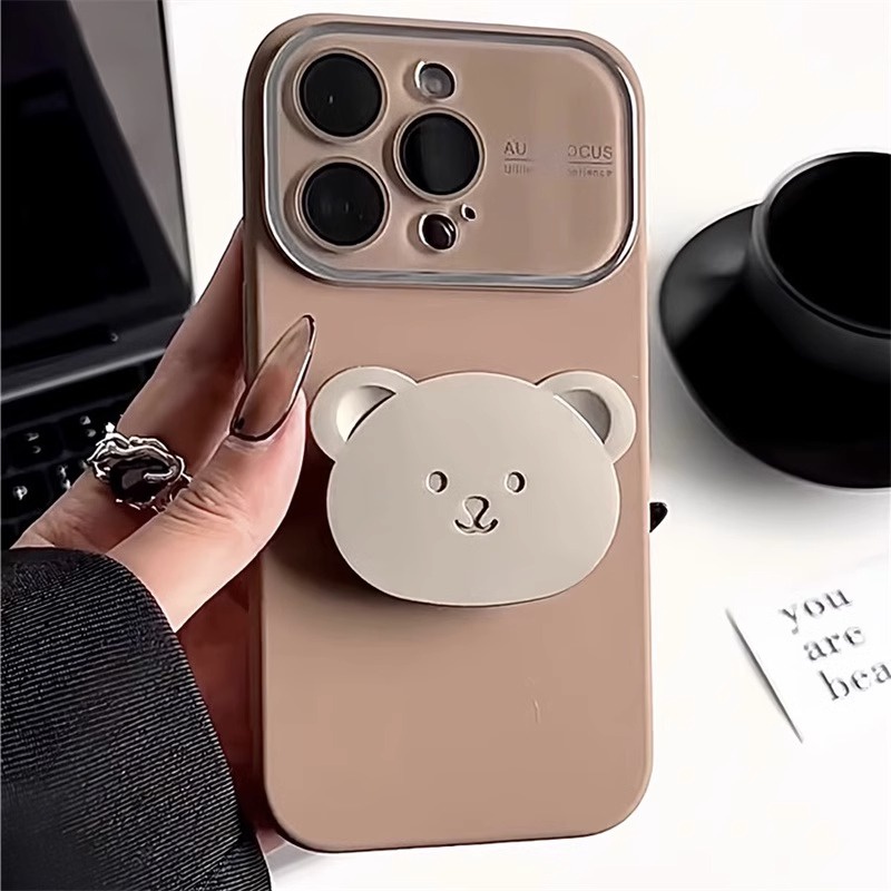 Bao Da Điện Thoại silicon Hình Gấu 3d Cho iphone 15 14 pro max 13 12 11 Ốp