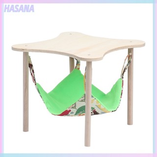 Hasa double-sided hanging hammock bed nest with wood stand for guinea pigs chinchilla rat hamster bunny
