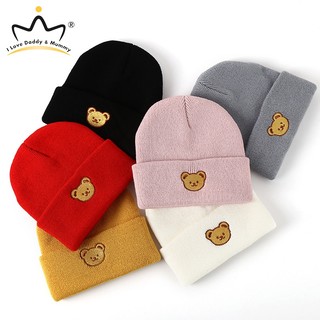 Dễ thương mũ len beanie hình gấu đáng yêu cho bé