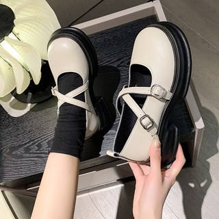 Giày Da Nữ Đế Cao Đế Thấp giày búp bê da mềm mũi tròn thời trang cho nữ