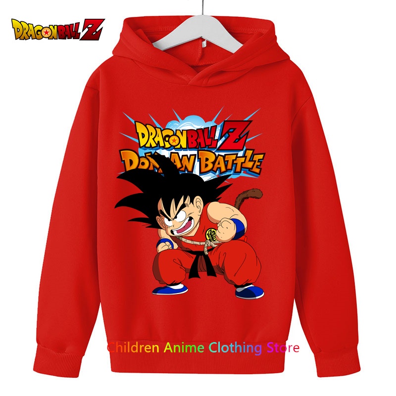 4-14 tuổi in hình cô gái bé trai vegeta goku dragon ball hoodies thanh thiếu niên quá khổ áo khoác mùa xuân thu quần áo trẻ em
