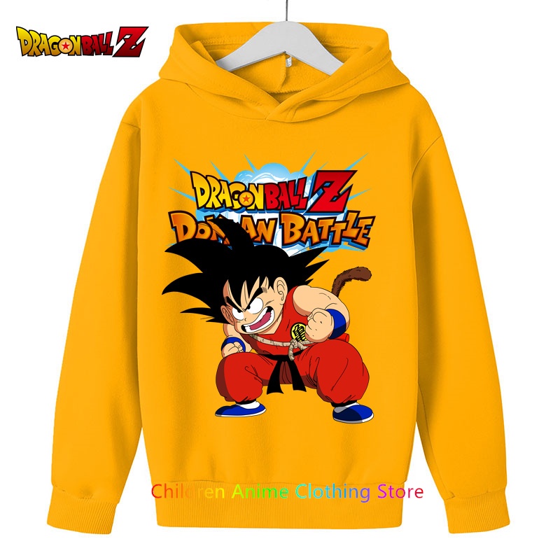 4-14 tuổi in hình cô gái bé trai vegeta goku dragon ball hoodies thanh thiếu niên quá khổ áo khoác mùa xuân thu quần áo trẻ em