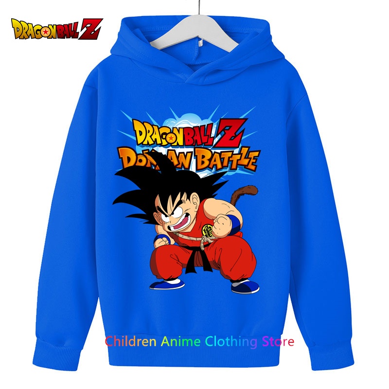 4-14 tuổi in hình cô gái bé trai vegeta goku dragon ball hoodies thanh thiếu niên quá khổ áo khoác mùa xuân thu quần áo trẻ em