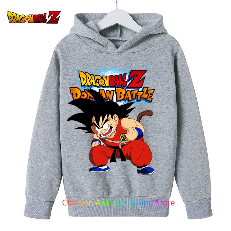 4-14 tuổi in hình cô gái bé trai vegeta goku dragon ball hoodies thanh thiếu niên quá khổ áo khoác mùa xuân thu quần áo trẻ em