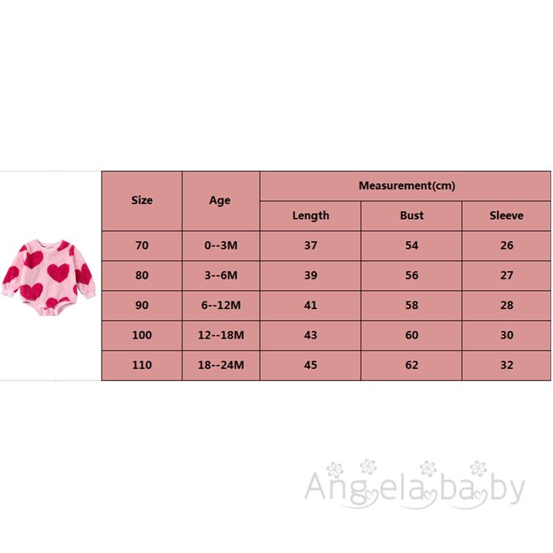 Áo Liền Quần Dài Tay Cổ Tròn In Hình Trái Tim Cho Bé Gái