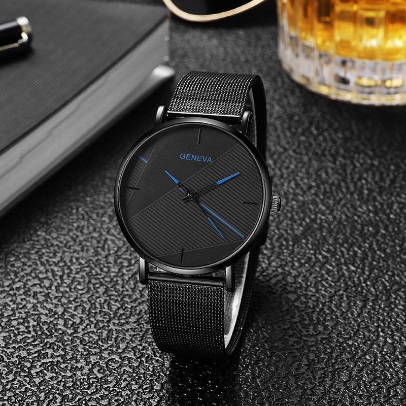 Set 3 Đồng Hồ Đeo Tay Màu Đen Thời Trang Cho Nam