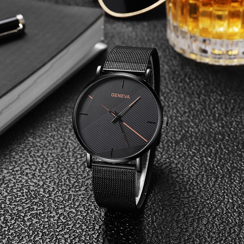 Set 3 Đồng Hồ Đeo Tay Màu Đen Thời Trang Cho Nam