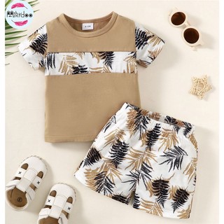1-3years sơ sinh bé trai bộ quần áo hàng ngày mẫu in áo ngắn tay + quần short mùa hè thường 2 cái trang phục