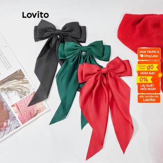 Kẹp tóc Lovito màu trơn kiểu nơ phong cách Pháp cổ điển phong cách thường ngày cho nữ L38ED044