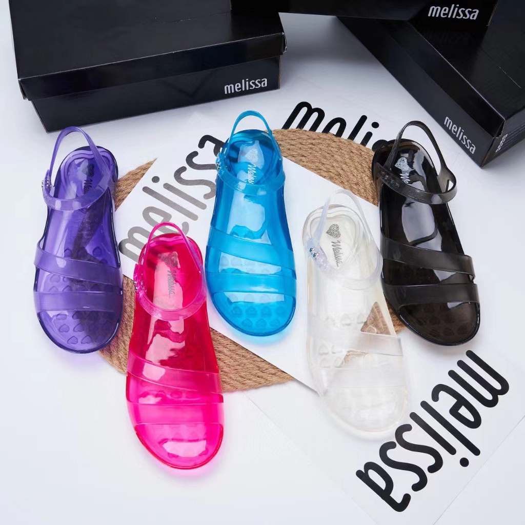 2023 melissa melissa dép retro hoài cổ thời thơ ấu thạch giày cao su mẹ dép đi biển giày nữ
