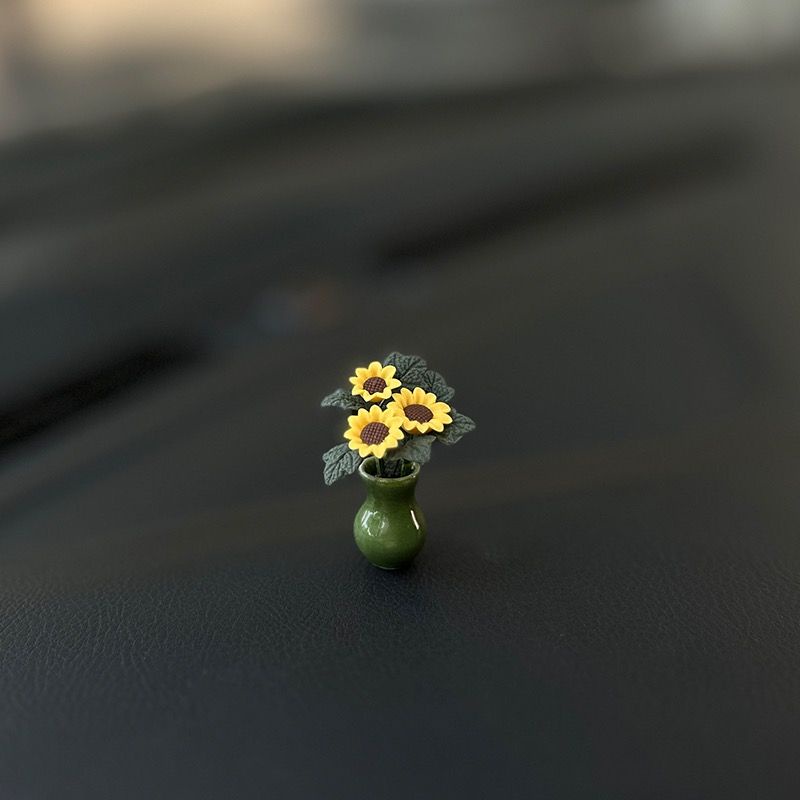 Vase sunflower car ornament car center console trang trí nội thất ô tô phụ kiện