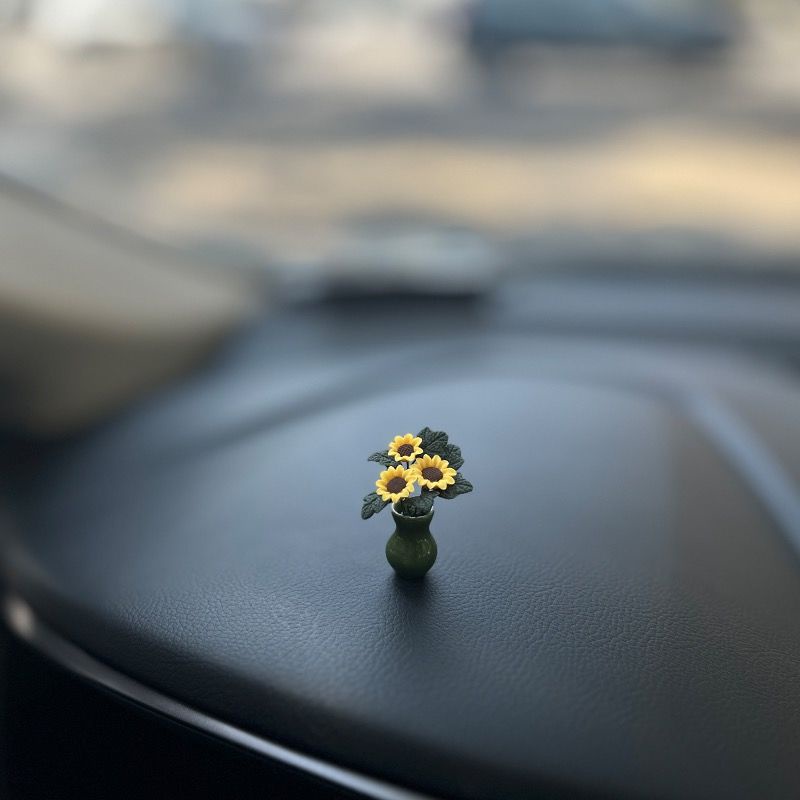 Vase sunflower car ornament car center console trang trí nội thất ô tô phụ kiện