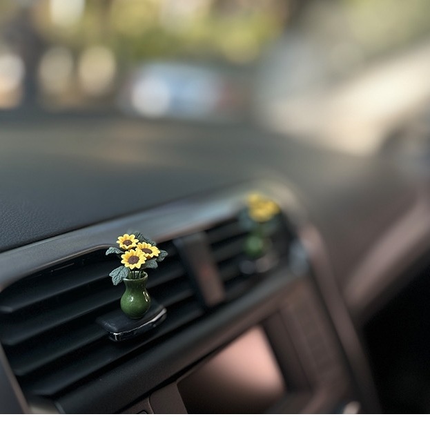 Vase sunflower car ornament car center console trang trí nội thất ô tô phụ kiện