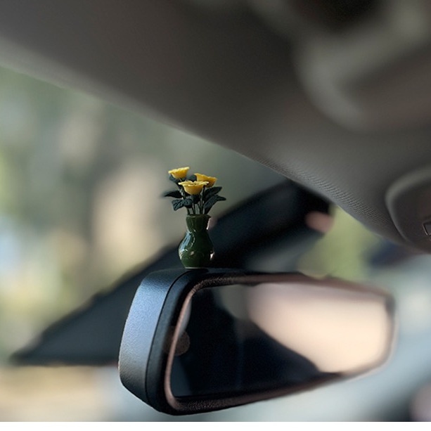 Vase sunflower car ornament car center console trang trí nội thất ô tô phụ kiện