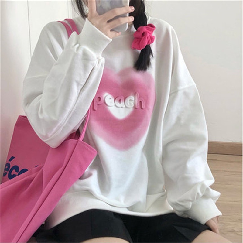 Xiang-ni Áo sweatshirt Mỏng Cổ Tròn Dáng Rộng Thời Trang Xuân Thu Cho Nữ