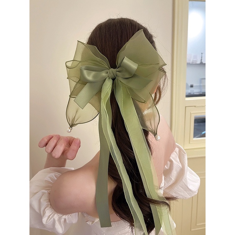 Kẹp Tóc Nơ Ruy Băng Lớn Thời Trang Cho Nữ CHLINS