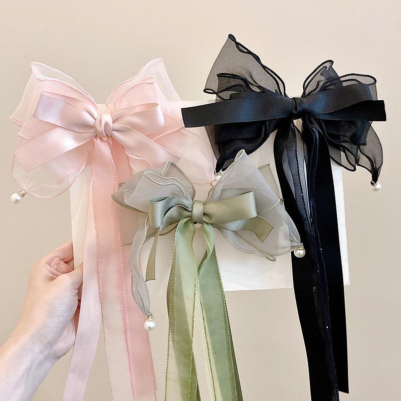 Kẹp Tóc Nơ Ruy Băng Lớn Thời Trang Cho Nữ CHLINS