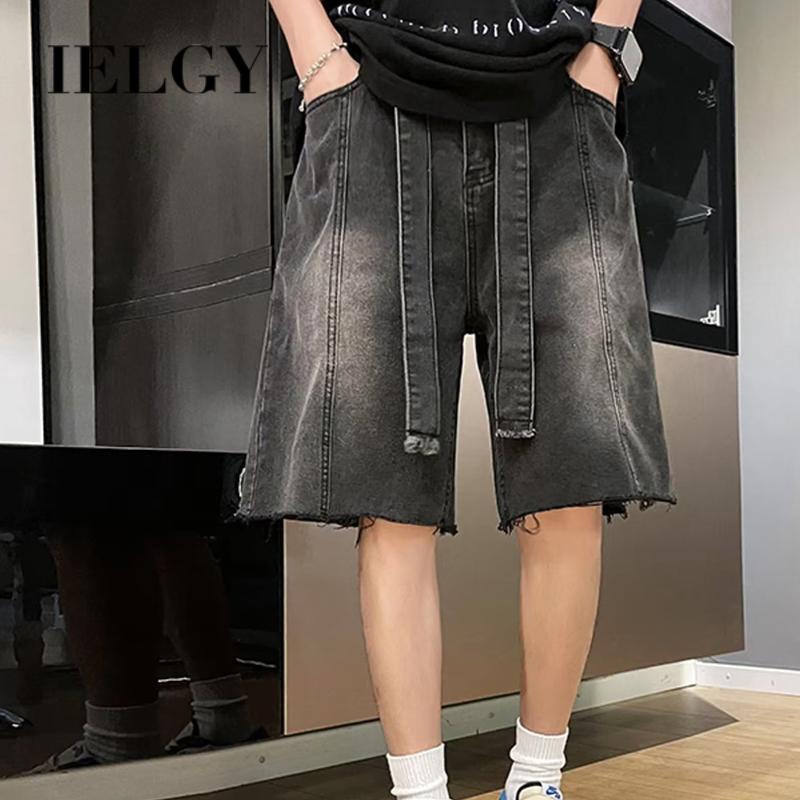 Ielgy Quần jeans Nam Dài Ống Rộng Thời Trang retro