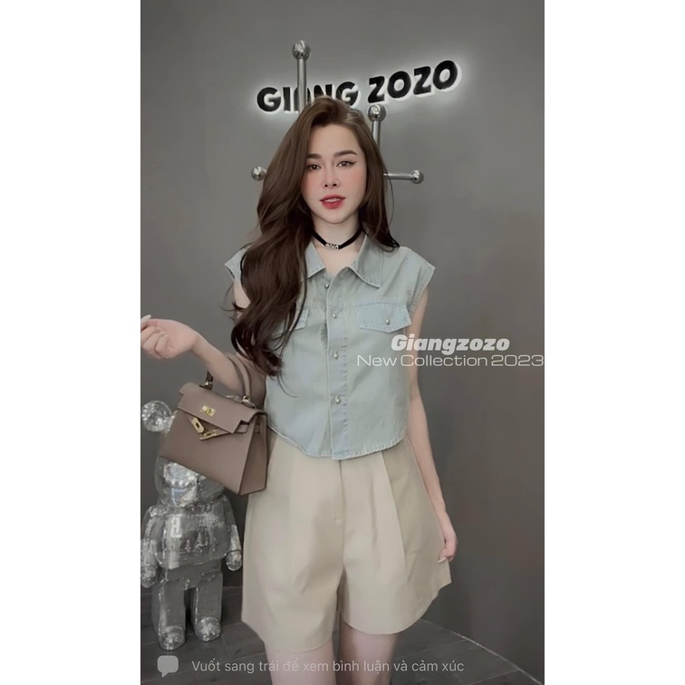 SET ĐI CHƠI, SET 2 MÓN ÁO SƠ MI JEAN SÁT NÁCH PHỐI QUẦN ĐÙI CỰC KUTE
