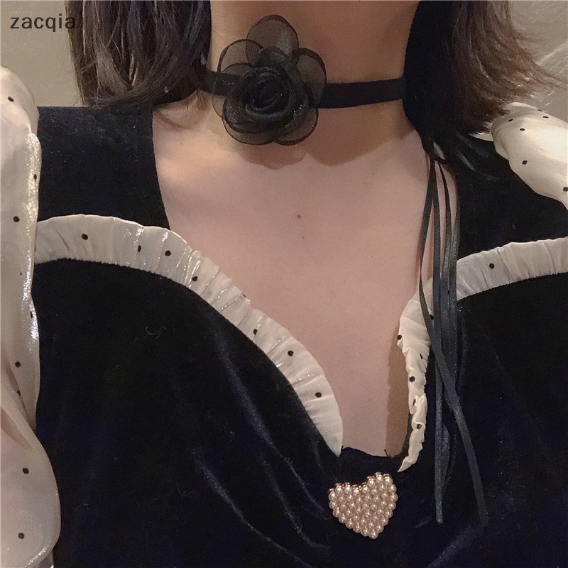 Vòng Cổ Dây Ruy Băng Dài Thắt Nơ Hoa Đơn Giản vn