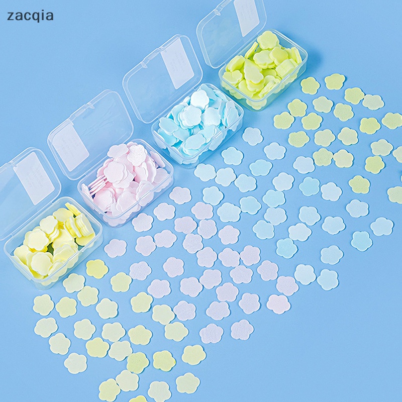 Hộp 100 Xà Phòng Giấy Hình Bông Hoa mini Dùng Một Lần