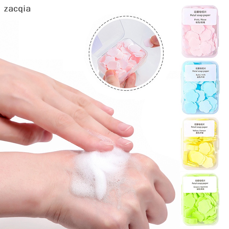 Hộp 100 Xà Phòng Giấy Hình Bông Hoa mini Dùng Một Lần
