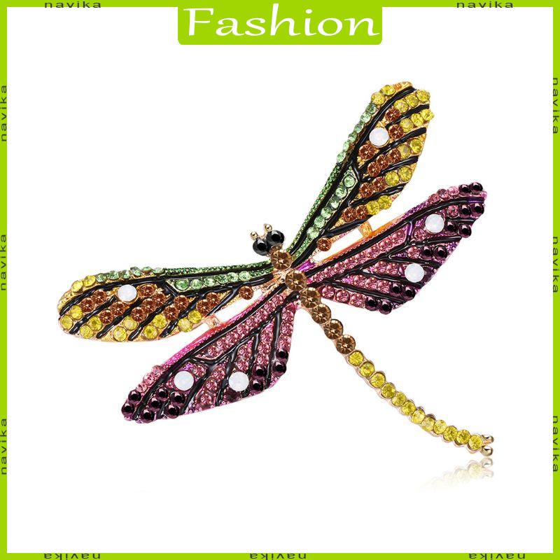Nav dragonfly brooch côn trùng thời trang đầy màu sắc bùa trang sức huy hiệu bữa tiệc ghim khăn
