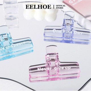 Kẹp tài liệu EELHOE cầm tay bằng acrylic màu xanh tươi mát/ chống rơi đa năng cho văn phòng