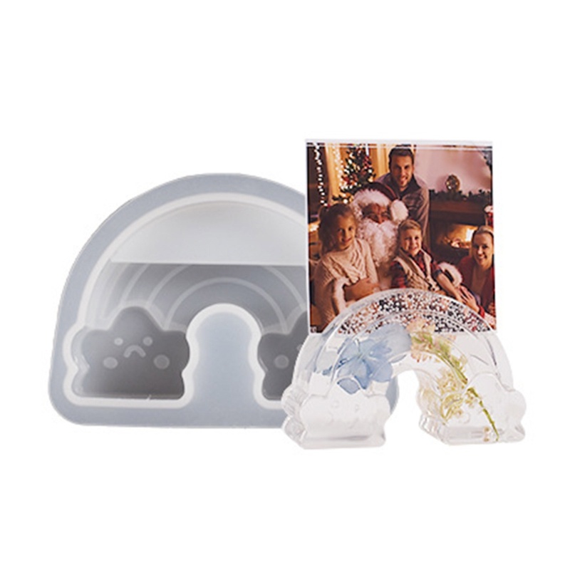 Zuoo Khuôn Silicon Hình Lục Giác Màu Cầu Vồng Dùng Trưng Bày Thẻ diy