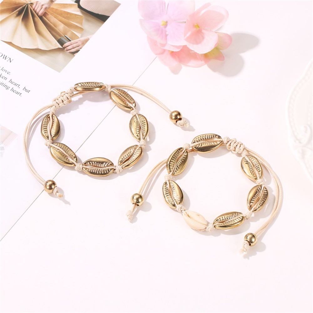 Thời Trang Vòng Đeo Tay Xỏ Hạt Vỏ Sò Tự Nhiên handmade Phong Cách bohemian Dành Cho Nam Nữ