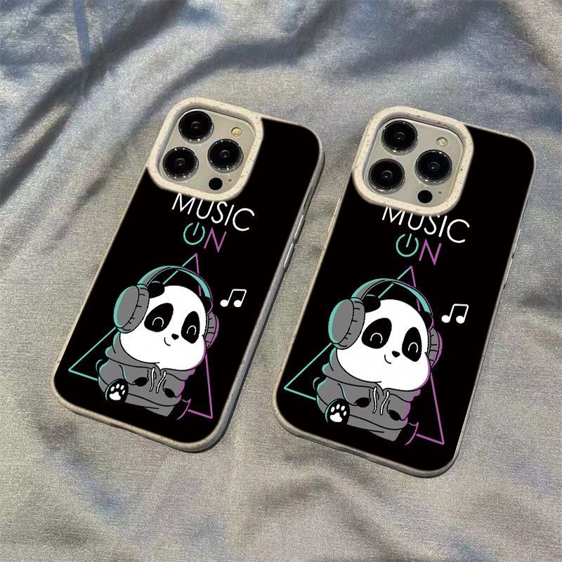 Ốp Điện Thoại Lúa Mì Hình Gấu Trúc Cho Iphone 15 14 13Pro 12 11 Xsmax xr