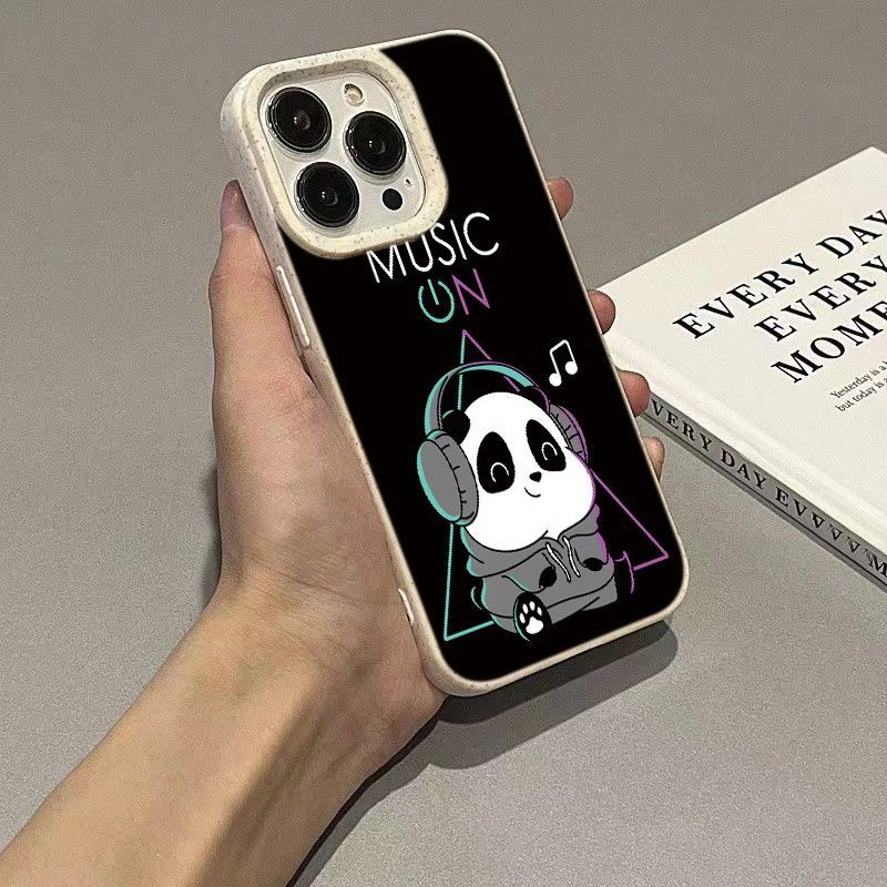 Ốp Điện Thoại Lúa Mì Hình Gấu Trúc Cho Iphone 15 14 13Pro 12 11 Xsmax xr