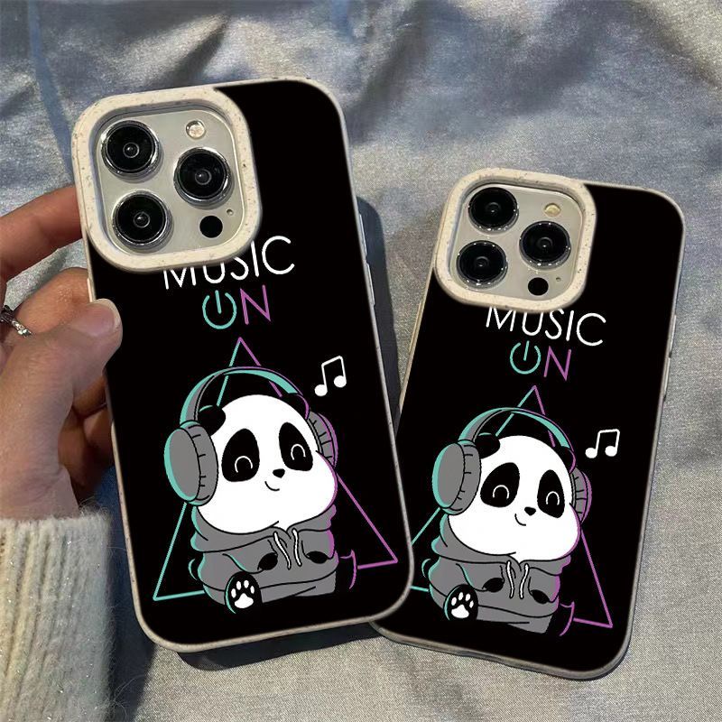 Ốp Điện Thoại Lúa Mì Hình Gấu Trúc Cho Iphone 15 14 13Pro 12 11 Xsmax xr