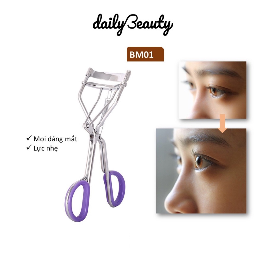 Bấm mi lò xo VACOSI CLASSIC LASH CURLER cán tím, kẹp bấm mi cong lâu tự nhiên Daily Beauty