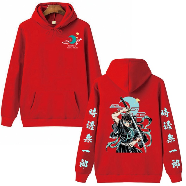 Bán Chạy Áo hoodie Chui Đầu Oversize In Họa Tiết Hoạt Hình demon slayer muichiro tokito Phong Cách Đường Phố unisex