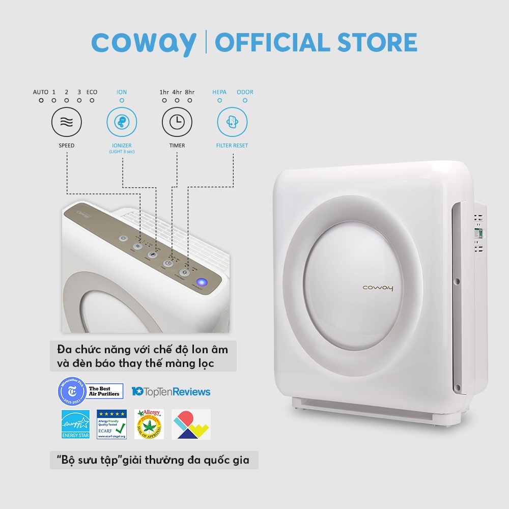 Máy lọc không khí Coway Mighty AP-1512HH - Hàng Chính Hãng