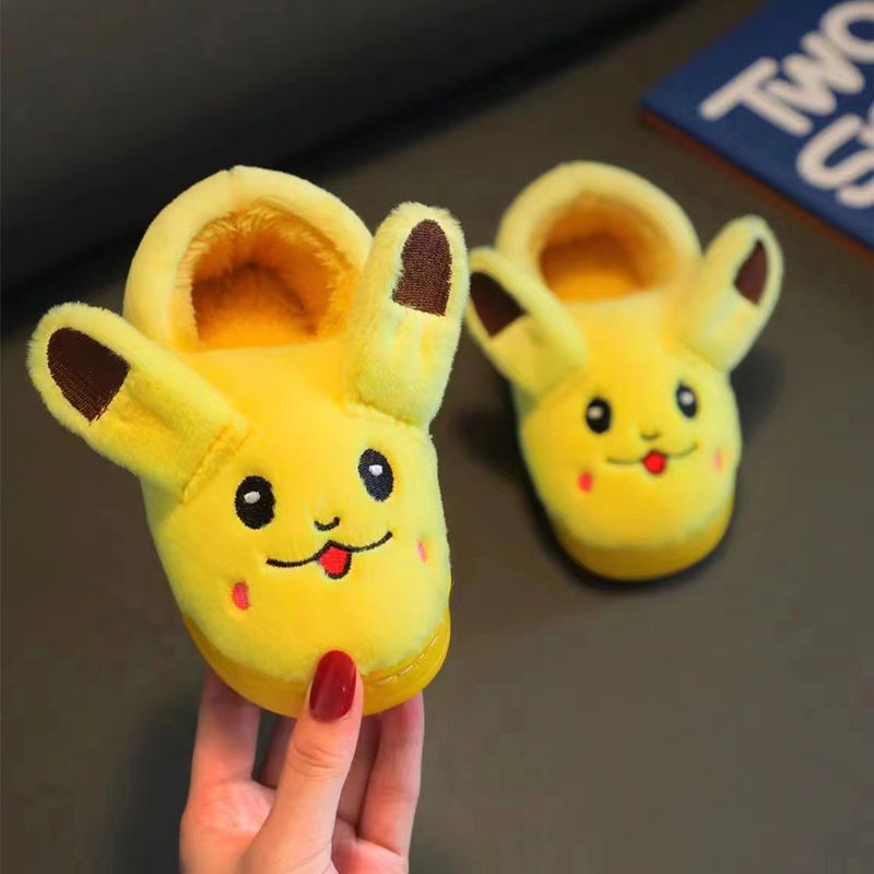 Dép Bông Đi Trong Nhà Chống Trượt Hình pikachu Dễ Thương Cho Bé