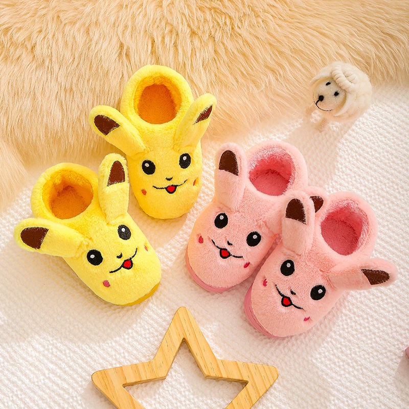 Dép Bông Đi Trong Nhà Chống Trượt Hình pikachu Dễ Thương Cho Bé