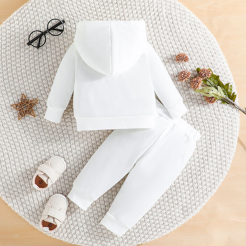 Combo bộ đồ bé trai Gái 3 -24Tháng chữ dễ thương dài tay Áo Hoodie quần dài set thời trang cho bé trẻ em sơ sinh