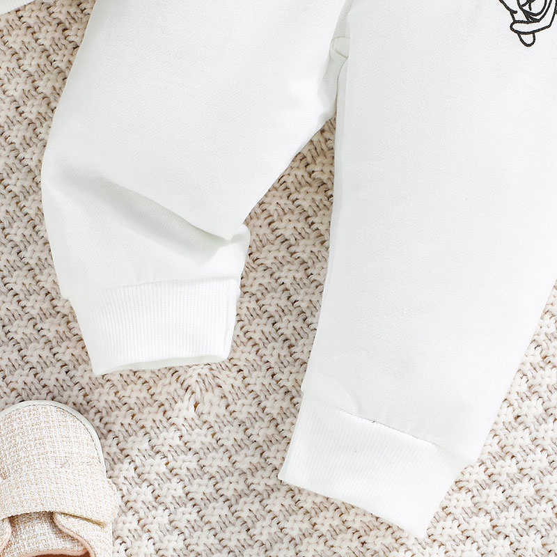 Combo bộ đồ bé trai Gái 3 -24Tháng chữ dễ thương dài tay Áo Hoodie quần dài set thời trang cho bé trẻ em sơ sinh