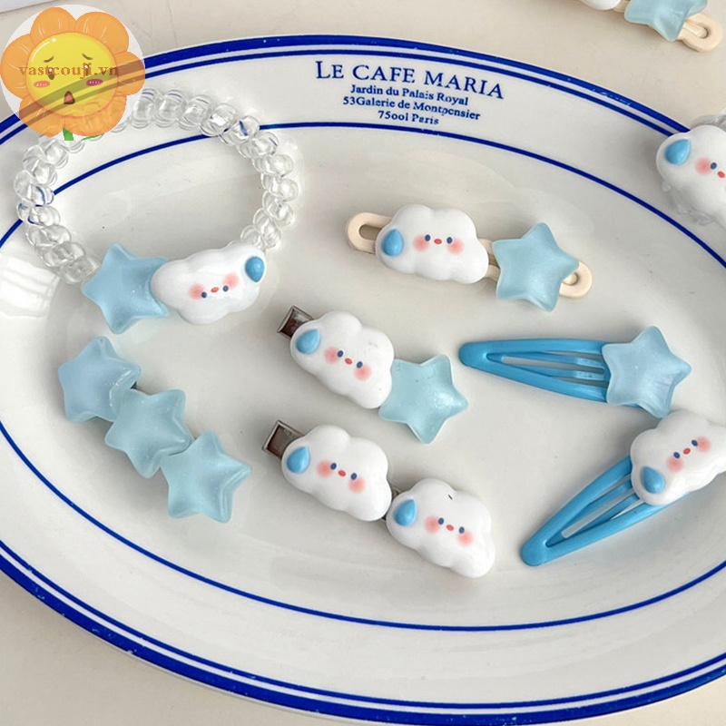 Vastji Kẹp Tóc Hình Đám Mây / Ngôi Sao / Đám Mây Dễ Thương Cho Bé Gái vn