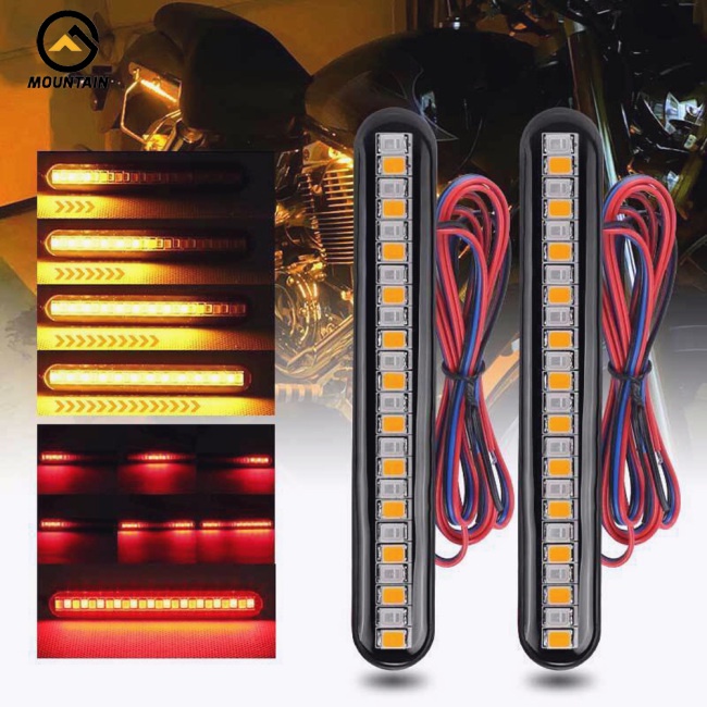 Set 2 Dải Đèn 24led Gắn Biển Số Xe Mô Tô Báo Tín Hiệu Hãm Phanh