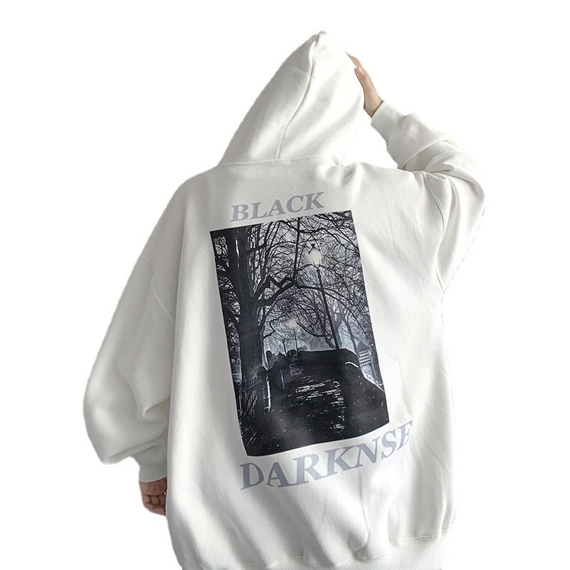 Áo Hoodie Nam Dáng Rộng In Họa Tiết vintage Hợp Xu Hướng Thời Trang Thu Đông Cho Nam