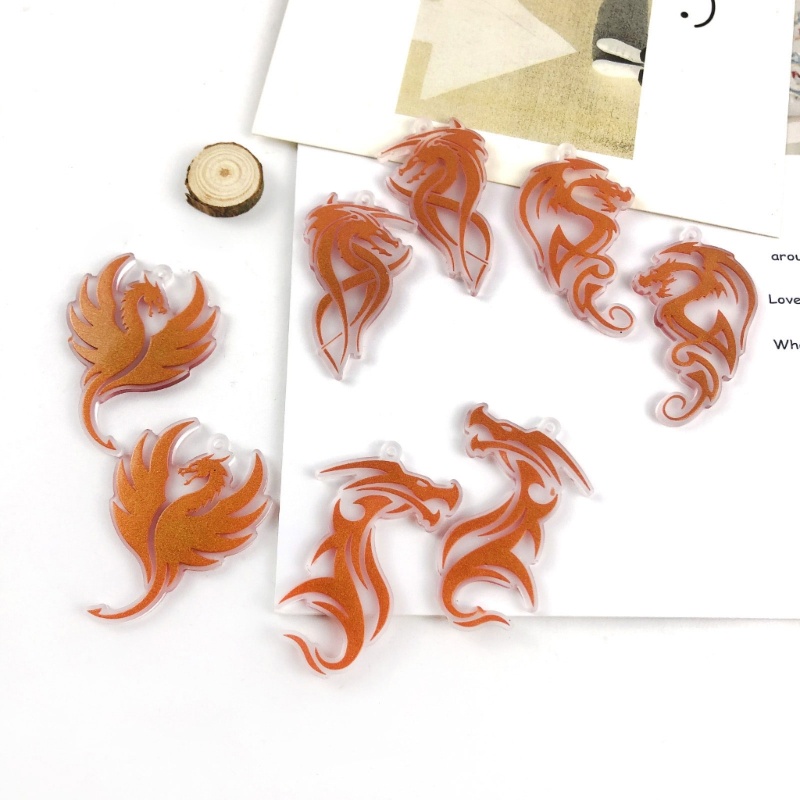 Bộ 6 Khuôn Làm Bông Tai Hình Rồng Bằng Nhựa epoxy Độc Đáo diy