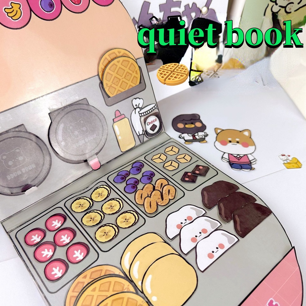 Dễ Thương Sách Giấy Dán Hình Bánh pizza / hamster / kuromi sanrio Khách Sạn Giảm Căng Thẳng Cho Nhà Búp Bê